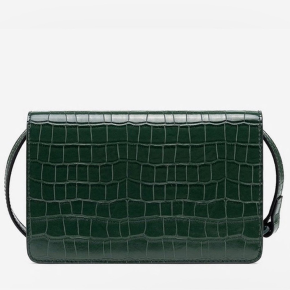 JW PEI Julia Chain Strap Detail Croc Embossed Purse - Picture 3 of 9